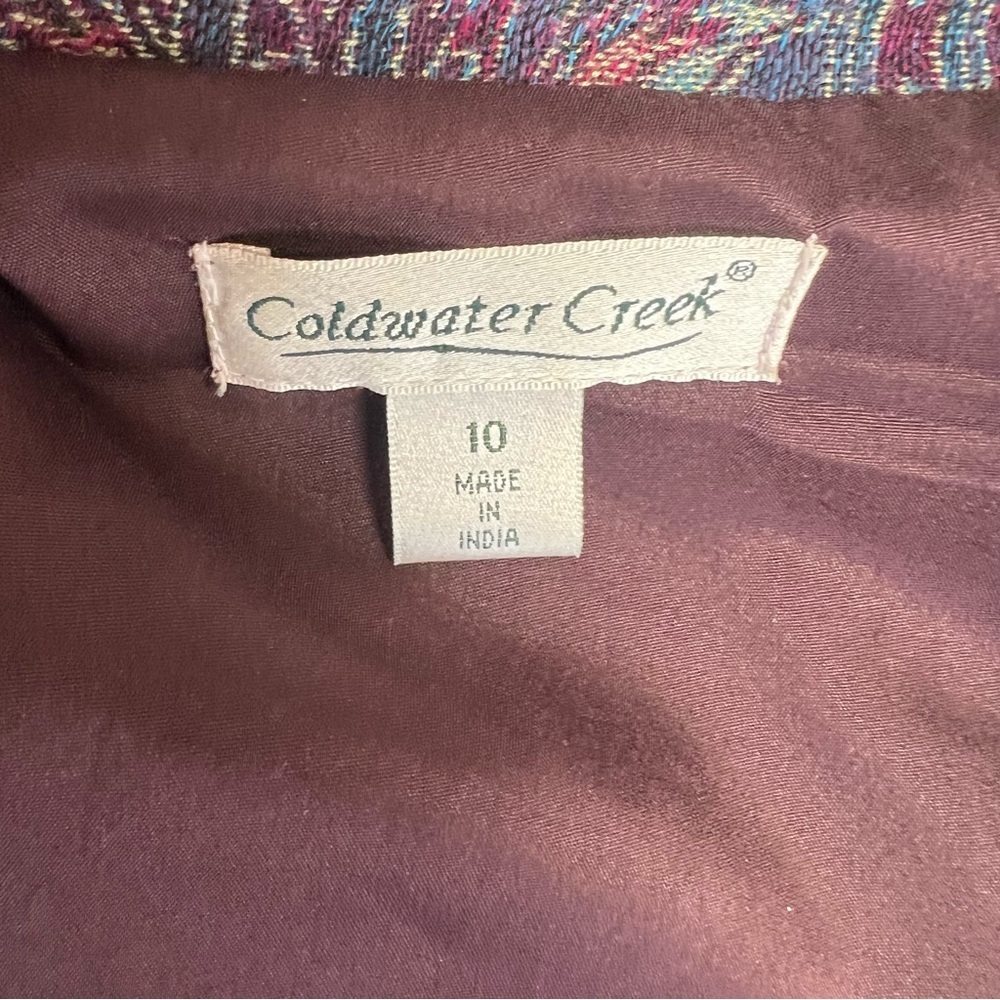 Coldwater Creek Tapestry Jacket Size 10 Paisley Boho Cropped Blazer Wool Blend - Picture 3 of 8